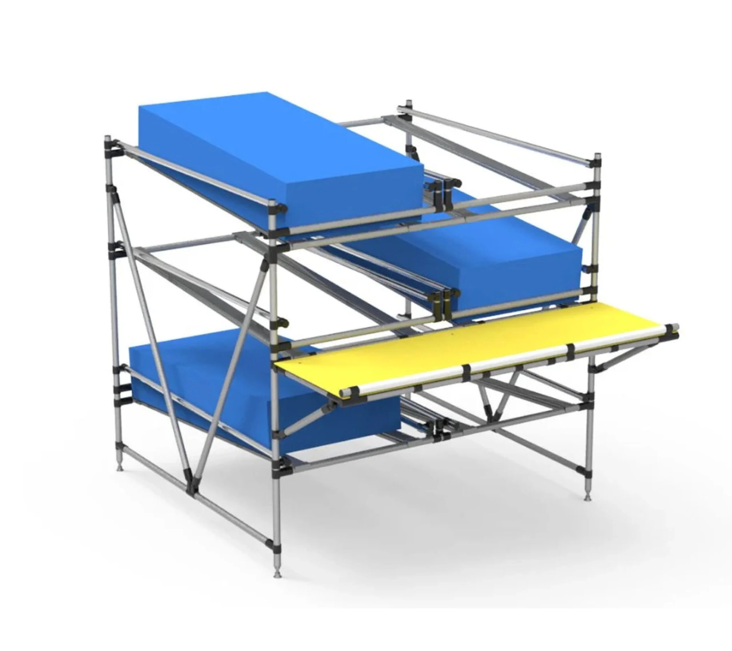 Système flow rack incliné avec plateaux gravitaires pour approvisionnement FIFO en poste de travail